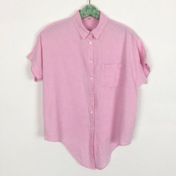 Madewell Tops - Madewell Short Sleeve Tie Front Top XS Pink